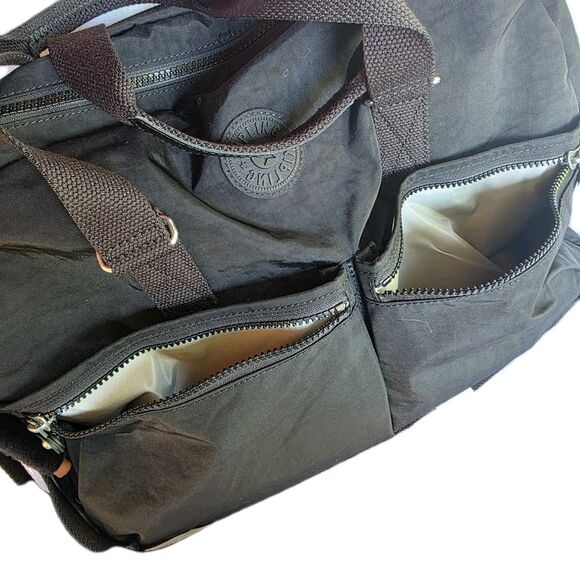 Kipling Bag Black Purse Tonal Eugina Weekender Satchel Duffel Monkey New - Picture 13 of 16